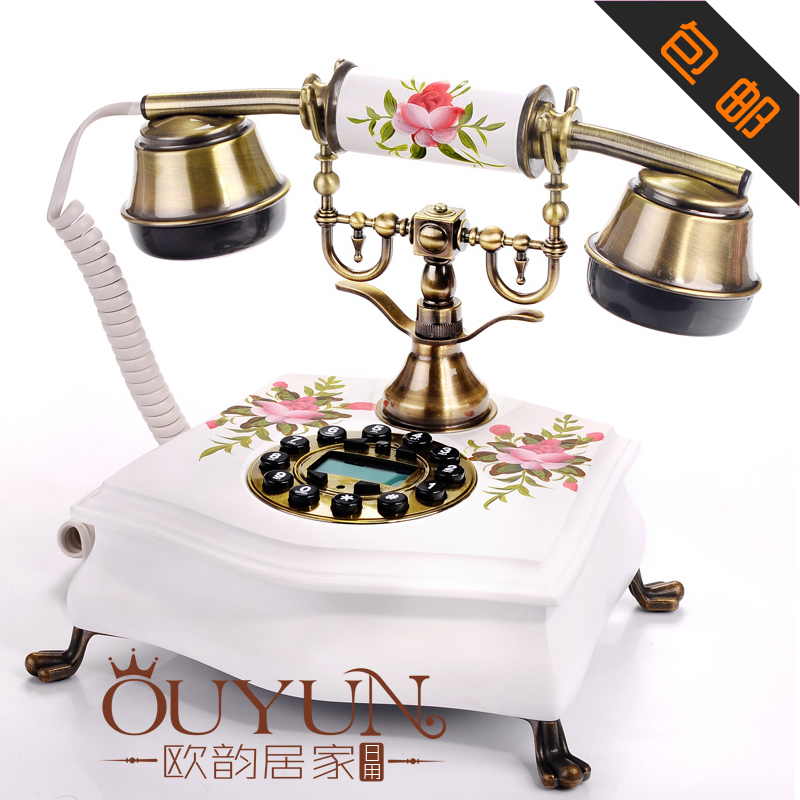 Hot new 2014 fashion personality solid wood antique telephone vintage home decor hot sell Free shipping