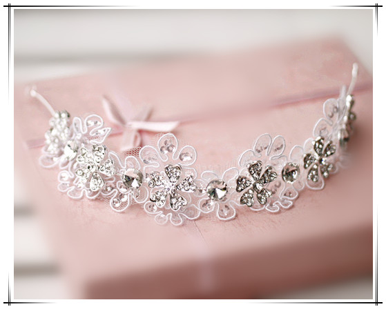 Style lace bride hair accessory marriage wedding rhinestone hair accessory 7871
