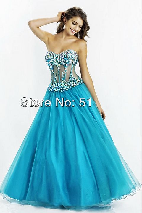 Blue Corset Prom Dress - Ocodea.com