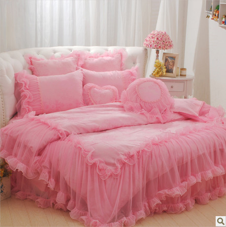 Aliexpress.com : Buy ROUND BED pink princess bedding set luxury ...