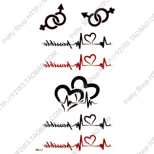 Tato Di Paha Laki Laki | stiker tato temporer pecinta tahan air hati ikon Tato Di Paha Laki Laki | stiker tato temporer pecinta tahan air hati ikon