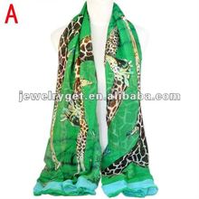 5 colors avaliable giraffe animal print scarf 5pcs lot spring autumn long cape free shipping NL