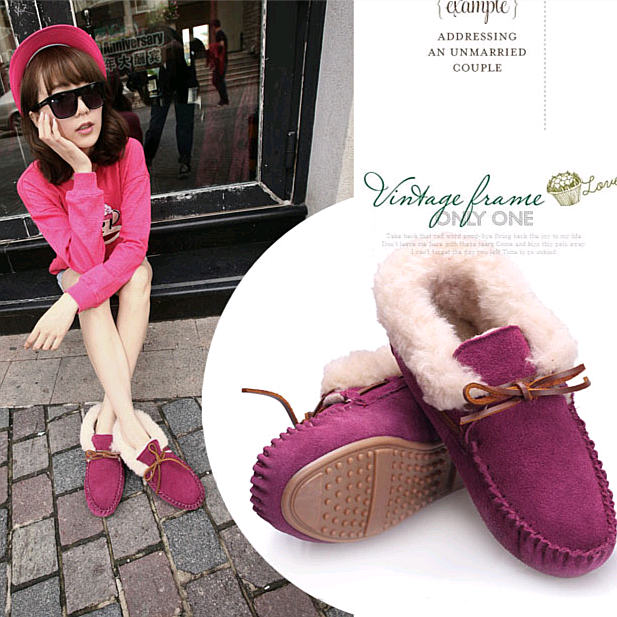 Winter genuine leather plus velvet Moccasins flat cotton padded shoes wool thermal maternity women s shoes