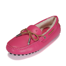 2013 winter genuine leather wool Moccasins plush shoes thermal women’s casual flat shoes female cotton-padded shoes