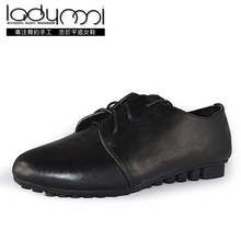 Autumn and winter wool thermal women’s shoes genuine leather flat mother shoes flat heel women’s single shoes gommini loafers
