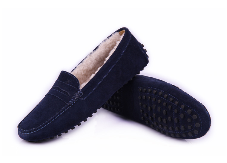 Winter thermal plush shoes genuine leather gommini women s loafers shoes wool cotton flat casual shoes