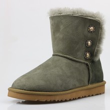 2013 wool snow boots fur boots genuine leather women’s shoes thickening thermal women’s shoes