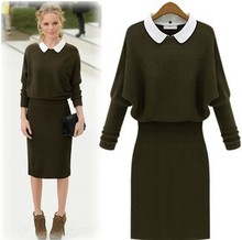 new 2013 autumn-winter long sleeve knit dress bottoming skirt  Slim  fashion dress  in Europe and America