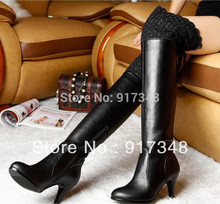 Women’s Genuine Leather Shoes Thigh High Boots With Lace for Women EU Plus Size 40 41 42 43 44 45 US 8.5 9.5 10 11 11.5 12
