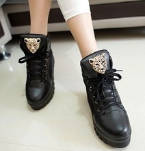 2013 new winter boots in Europe and America leopard head lady fashion boots women boots fashion personality
