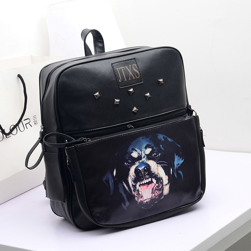The new 2013 institute of knapsack handbag agitation bulldog head backpack bag personality rivet