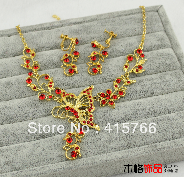 Butterfly bride necklace chain marriage gauze first act the role ofing is tasted wedding tiara dress
