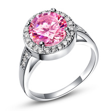 Pink Ring Silver Jewelry for Women Ocean Heart Love Birthday Gift for Party with 29 Pcs