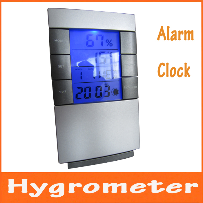 High Precision Luminous Indoor LCD Electronic Temperature Humidity Meter Household Thermometer Hygrometer Table Clock Alarm