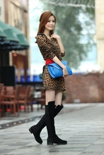 Free shipping stylish atmosphere wild leather knee boots, comfortable and warm winter boots flat heel! Knight boots!