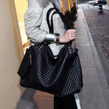 Cat bag 2013 casual street black plaid messenger bag female bags FREE SHIPPING