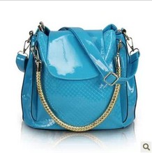 2013 women s handbag glossy black bucket bag handbag one shoulder women s messenger bag