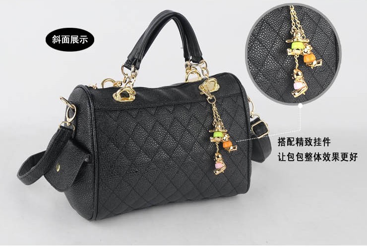2013 women s handbag cylinder zipper scrub women s plaid handbag messenger bag bag