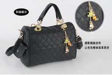 2013 women s handbag cylinder zipper scrub women s plaid handbag messenger bag bag
