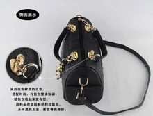 2013 women s handbag cylinder zipper scrub women s plaid handbag messenger bag bag