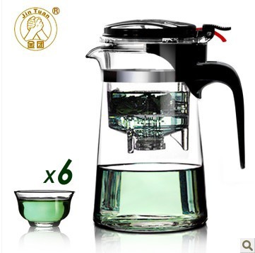 Hot Sale TeapotHeat resistant glass 600ml tea pot 6pcs kongfu tea cup Sturdy and durable tea
