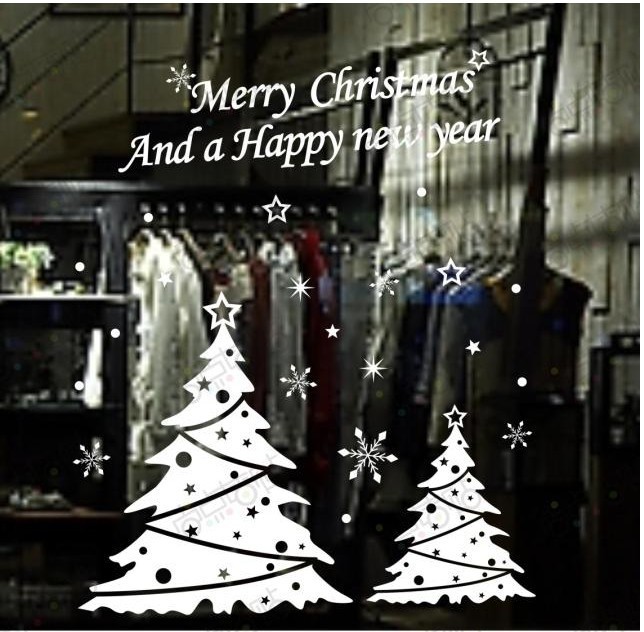 Aliexpress.com : Buy Christmas tree happy new year vinly PVC shop ...