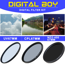 Camera Photo new CPL 67mm Polarizing UV Fiter ND2 400 Neutral Density filter kit Protector for