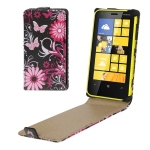 Mobile Phone Accessories Butterflies over Flowers Pattern Vertical Flip Leather One Direction Bags Cases for Nokia