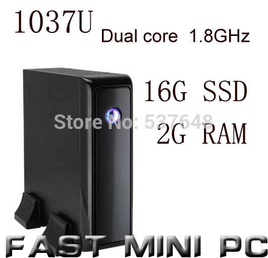 mini pcs ITX Computer with Intel 1037U Dual Core 1 8GHz 2G RAM 16G SSD mini
