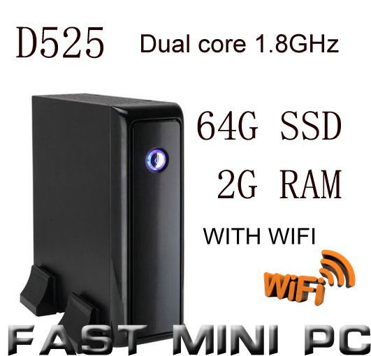 FAST MINI PC mini pcs ITX Computer with Intel D525 Dual Core 1 8GHz 2G RAM