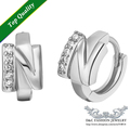 N Z English Words Cubic Zirconia Simulated Diamond Stud Earrings Fashion Jewelry Rose Gold Earring 2014