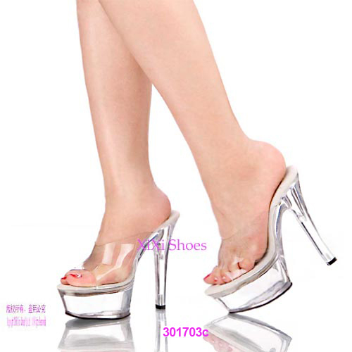 women clear platform pumps sandals 15cm high heels transparent crystal shoes