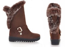 Korean version of casual winter new inner storey flat side zipper boots snow boots fur boots