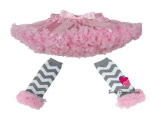 2013 New Free Shipping Super fluffy ruffle chiffon chritmas baby girls tutus skirt children pettiskirt set