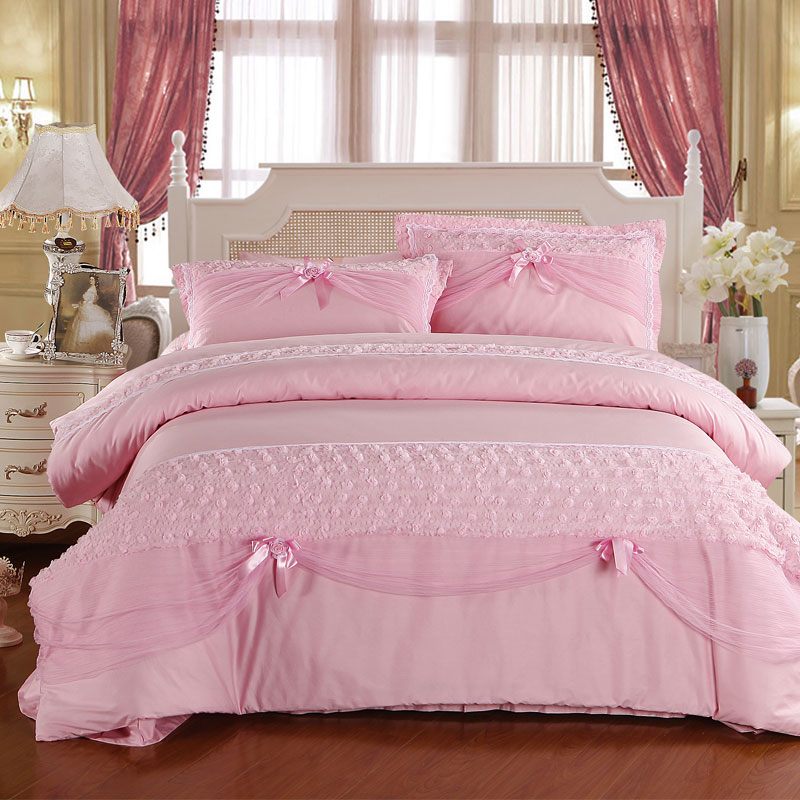 ... -set-pink-cotton-bedding-100-married-queen-comforter-set-modern.jpg