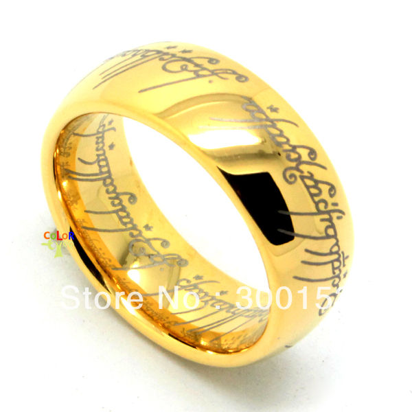 Lord of the Rings The One Ring Bilbo s Hobbit Ring Tungsten 18K Gold LOTR Best