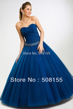 Free Shipping Hot Sale Sweetheart Off Shoulder Navy Ball Gown Beaded Tulle Cheap Quinceanera Dress With Jacket LAQ019