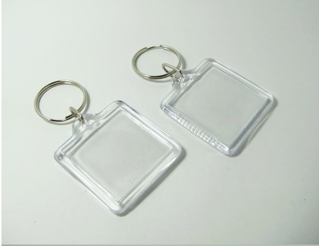 150PCS-Blank-Acrylic-Square-Keychains-Insert-Photo-Keyrings-Free ...