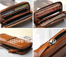 Free shipping new arrival quality guaranteed full grain retro genuine leather long women wallet lady fashion
