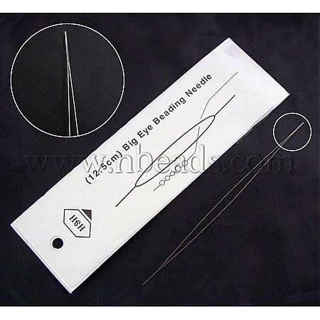 Big Eye Beading Needle Made Of Stainless Steel 12 5cm long 0 3mm thick hole about