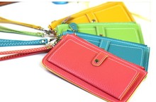 Free shipping 5pcs Sell like hot cakes multicolor into long female money zero wallet lady hand bag purse card package