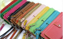 Free shipping 5pcs Sell like hot cakes multicolor into long female money zero wallet lady hand