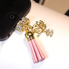 New Fashion Crystal X C Bow Phone Accessories Anti Data Dust Plug 3 5mm Earphone Jack