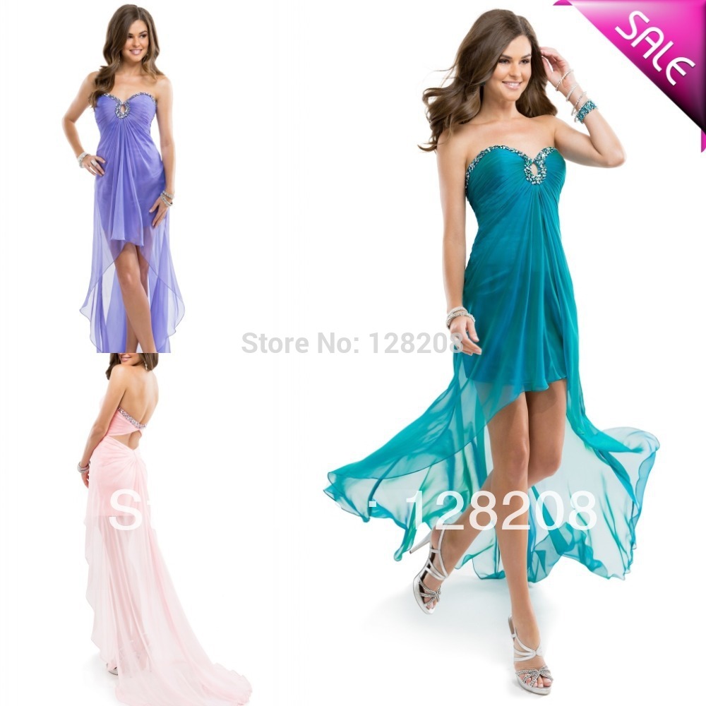 Cheap-Strapless-Beaded-Teal-High-Low-Prom-Dress-Beach-Party-Dresses ...