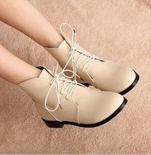 Women Flat Martin Boot England style Pointed Toe