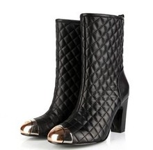 Free Drop shipping wholesale high quality boot,new designer genuine leather high heel boots,winter women mid-calf boots