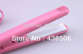 Mini розовый керамика электронный выпрямитель 110 - 240 В выпрямление гофрированного железо, Для укладки волос инструмент