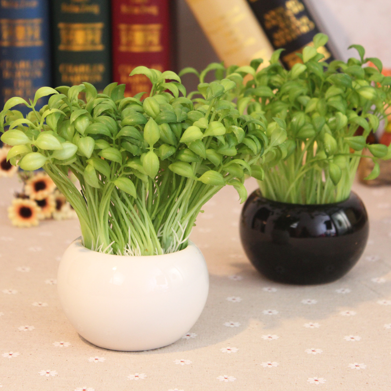 furnishings fresh green bean artificial flower vase home