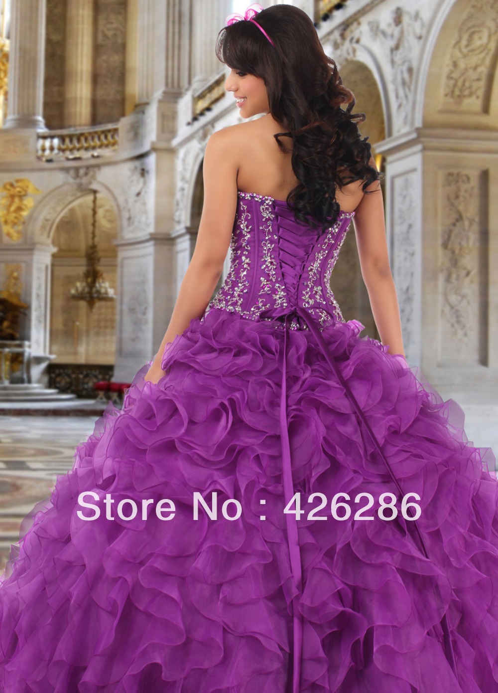 New Arrival Elegant Sweetheart A Line Crystal Quinceanera Dresses Purple Lace Up Back Beading Dress Quinceanera