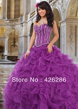 New Arrival Elegant Sweetheart A Line Crystal Quinceanera Dresses Purple Lace Up Back Beading Dress Quinceanera